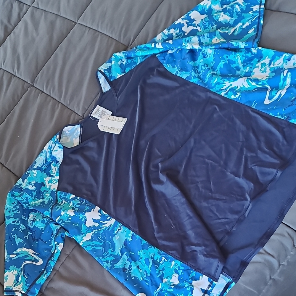 Blue, White and Navy Swim Shirt